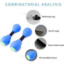 Juego de Mancuernas Deportivas, Mancuernas Acuticas para Mujeres, Construccin de Msculos Flotantes, Pesas de Agua de Secado Rpido, Aerbic Acutico, Fitness en la Piscina, Azul - Azul - Ver 4