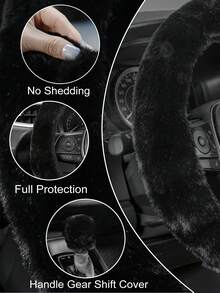 3pcs Plush Cute Car Steering Wheel Decoration Set