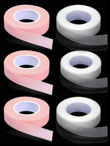 6 Pieces Breathable Eyelash Tapes For Eyelash Extensions, Microporous Fabric Tapes, Non-Woven Makeup Tools, Multi-Purpose Self-Adhesive Tapes For Eyelash Extension Applications,Pink Eyelash Tape, Eyelash Extension Tape, Eyeshadow Tape, Suitable For Extending Female Eyelashes, Eyeshadow And Eyeliner Auxiliary Tools