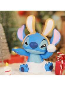 Cartoon Lilo & Stitch Hase Winter Geschichte Blindenkinder Spielzeug Dekoration Anime Zubehör Stitch Actionfigur Weihnachtsgeschenk (Zufällige Lieferung, 1 Stück)