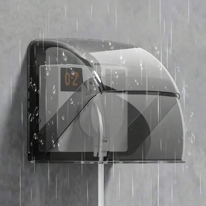 1个防水电源插座盖，重型矩形防风雨户外电源插座保护罩，带透明窗口，防尘，适用于户外、浴室、厨房、客厅、家居装饰，保护用电安全