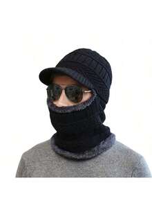 1 Stück Sturmhaube mit Fleecefutter und Schirm, bequeme und kältebeständige Kopfbedeckung mit Schirm, windabweisende Outdoor-Radmaske, Skikopfbedeckung, geeignet für Radfahren, Laufen, Outdoor-Sport und Alltagsgebrauch, unisex Herbst- und Winterstil