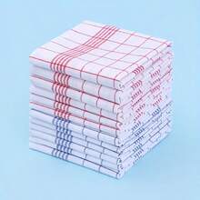 6/12 piezas Paños de cocina, paños de cocina de 2 colores con patrón de rejilla, toallas de cocina a rayas y a cuadros, cuadros azules, cuadros rojos, para la cocina y el comedor, artículos de cocina