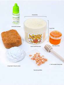 6盎司DIY手工粘土史莱姆，柔软蓬松，可拉伸可挤压，减压玩具 - 米色 - 查看 2