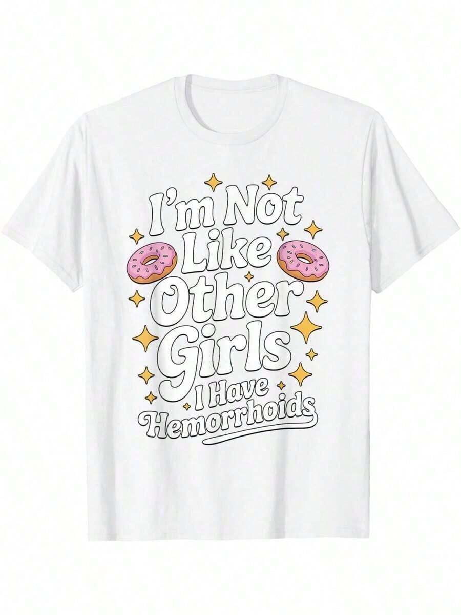 Camiseta de humor inapropiado para adultos con hemorroides - Blanco - Ver 1