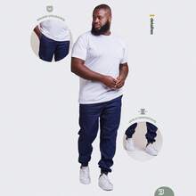 Men's Plus Size Jogger Pants With Cuffs - Màu xanh hải quân - Xem 5
