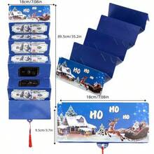 1 Pack Of 10-Slot Christmas Cash Envelope Gift Card Holder - Santa Claus Snowflake Tree Pattern "Merry Christmas" Text Design - Red, Green And Blue Paper Gift Bag, Surprise Greeting Card With Blessings, Suitable Marker Pen - Suitable For Christmas, Birthday, Thanksgiving - Holiday Decoration Style, Durable Material Party Supplies