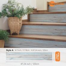 1pc Simple Wood Grain Style Home Decor Stair Sticker, Thick PVC Self-Adhesive Waterproof Peel And Stick, Suitable For Staircase Steps, Furniture Surface, Balcony Floor, Bathroom Floor And Other Scenarios, For Home Decor And Space Renovation