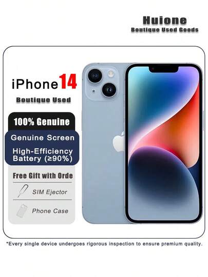 Apple Gebrauchtes Apple iPhone 14 Blau 128GB Premium Gebrauchtes Apple iPhone - Spielbereit, Dual SIM 5G, 95% Neuzustand, Originales Display & Hochleistungsakku (≥90%)