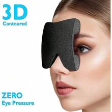 Mscara para dormir con ojos para dormir, diseo 3D, bloqueo de luz, opaca, para mujeres y hombres, cubiertas de ojos suaves y refrescantes para noche y viajes, cubierta de extensiones de pestaas negro opaco - Negro (Negro apagado) - Ver 5