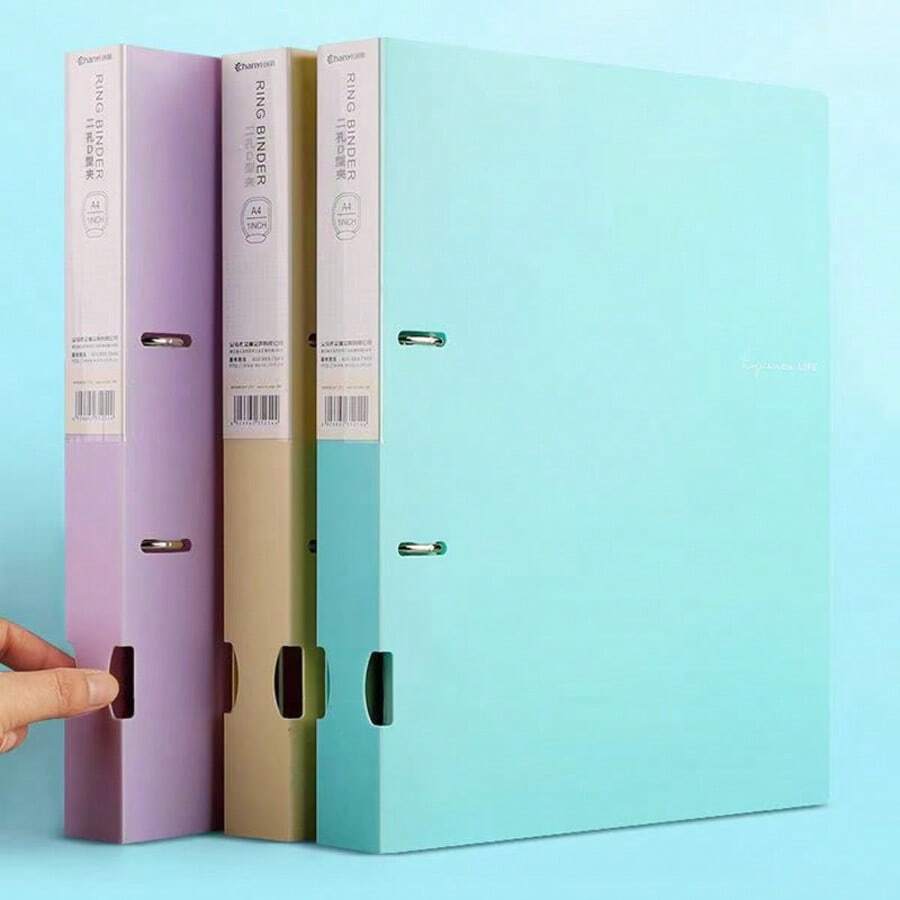 A4 Loose Leaf File Folder, Office Document/Test Paper Storage Binder, 2-Ring D-Ring Punch Folder
