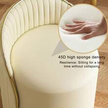 Silla de aseo Taburete de aseo Taburete de aseo Taburete moderno Taburete con respaldo Taburete de asiento de aseo Silla de maquillaje Taburete de silla de maquillaje Taburete de maquillaje - Blanco - Ver 6