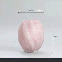 Vaso de luxo em açúcar de malte, decoração assimétrica minimalista rosa, flor hidropônica, flor seca, ornamento moderno para decoração de casa, vaso de vidro para flores - Multicolorido - Ver 5