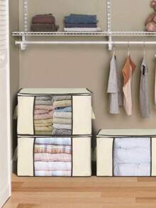 Organizador Multiuso Caixa Organizadora De Guarda Roupa Flexivel Com Ziper 60x45x30cm Grande