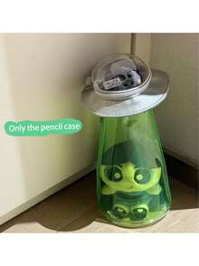 1个趣味外星飞船铅笔盒，透明文具收纳袋，便携式个性化整理袋 - 筆袋 - 查看 5