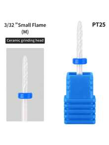 1件装专业陶瓷碳化钨美甲钻头 - 3/32英寸美甲修脚工具，适用于电动美甲机 - 角质层凝胶美甲抛光及沙龙美甲工具