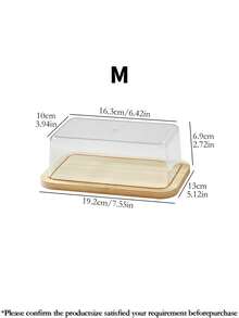 1件蛋糕收纳盒，竹托盘+透明PET防尘罩，餐厅食物储存容器，多功能蛋糕、甜品、黄油、面包收纳盒，适合不同蛋糕或食物大小，可放冰箱保鲜，高档甜品展示盒，适用于家庭厨房食物储存和餐厅餐桌食物储存 - 彩色 - 查看 12