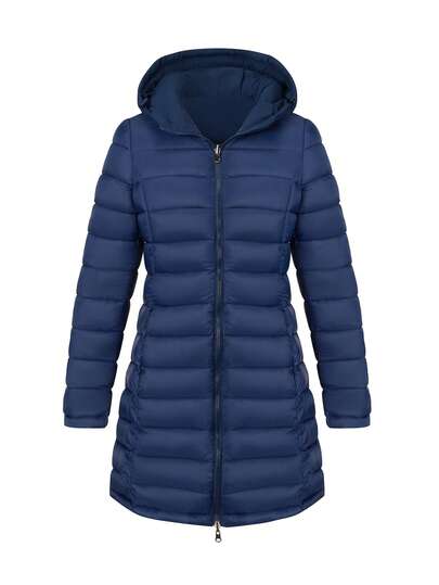 Giolshon Women's Plus Size Hooded Jacket - Reversible Commuter Jacket With Pockets, Suitable For Autumn/Winter