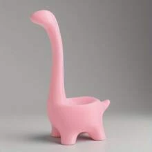 1PC Cute Dinosaur Ring Holder - Plastic Jewelry Storage For Earrings, Rings And Accessories, Multifunctional Desktop Decoration For Valentine's Day, Birthday, Anniversary - No Power Required, Romantic Gift For Women, Dinosaur Room Decor, Jewelry Tower