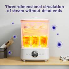 Yunbaby Baby Bottle Sterilizer And Dryer, Esterilizador De Biberones, Electric Steam Sterilizer For Baby Bottles, Pacifiers, And Pump Parts, Large Capacity 6 Bottle, Fast Sanitizes And Dries Bottles - 查看 3