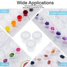 600-30pcs Covered Paint Cans Set, 100-5 Strips Acrylic Mini Paint Container, 5ml / 0.17-Ounce White Glossy PE Container, Suitable For Art And Craft Projects, School Painting Supplies - White (5ml) - View 6