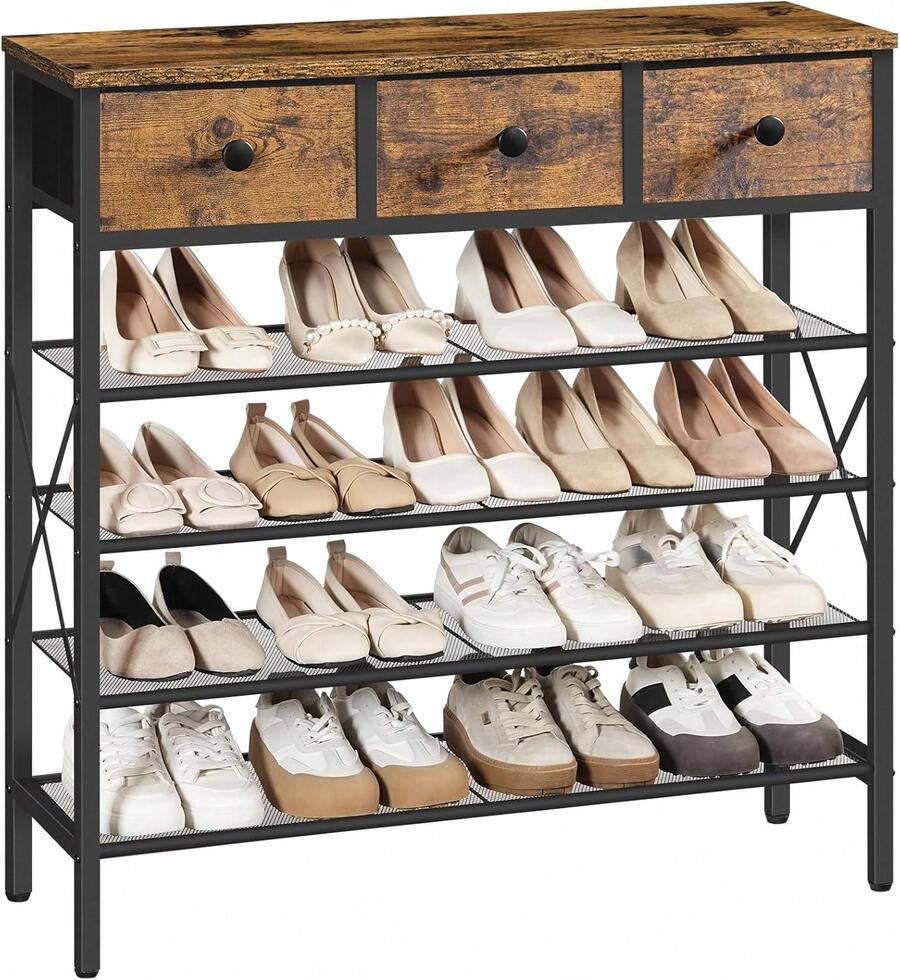 Estantes plegables para zapatos - 90 x 28 x 95,5 cm - Ver 1