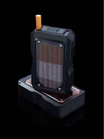 Sleek Black 20pcs Cigarette Case With Slide Lid – Durable Medium-Fine Plastic Design, Compatibility – Perfect Men's Gift For Birthdays Or Business Style, Gift For Men