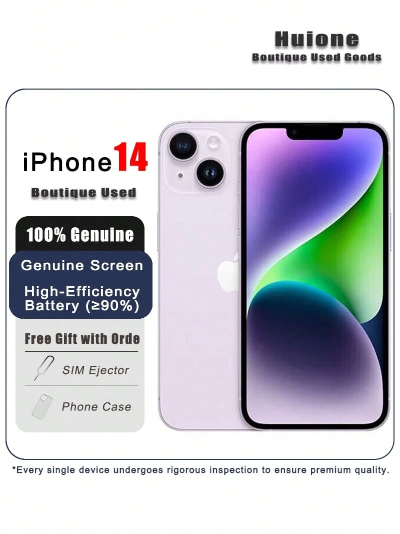 二手 Apple iPhone 14 紫色 128GB 优质二手 Apple iPhone - 游戏就绪，双 SIM 卡 5G，95% 新，原装屏幕和高效电池（≥90%） - 紫色 - 查看 1