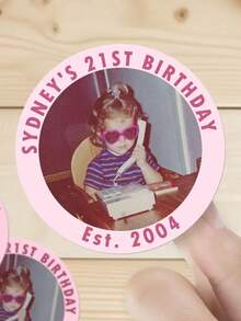 Pegatinas personalizadas con foto de cumpleaños, pegatinas personalizadas para fiesta de cumpleaños, despedida de soltera, viaje de soltero, 30 cumpleaños, pegatinas con foto personalizada, recuerdos de fiesta, etiquetas de regalo de cumpleaños, pegatinas personalizables para eventos, útiles escolares, para la oficina, para maestros, para la escuela, para la universidad, pegatinas personalizadas para recuerdos de fiesta, decoración de oficina