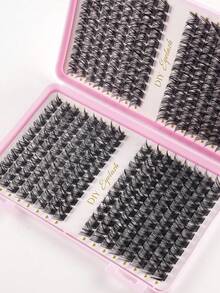 مجموعة تمديد الرموش 640/576/384 قطعة، مجموعة تمديد الرموش DIY فردية الرموش عنقودية D منحنية، عناقيد الرموش مع رابط الرموش، وختم وفرشاة تطبيق الرموش لتطبيقها بنفسك في المنزل (30D+40D+60D+80D 50D+60D+100D+120D A B C D) مجموعة عناقيد الرموش، الرموش، الرموش الصناعية