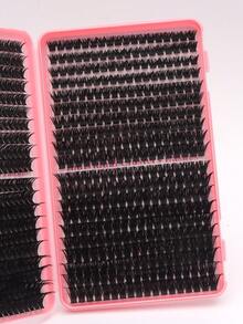 760pcs Luxury Thick False Eyelashes Set, 80D/100D Ultra High Density, 8-16mm Mixed Length, Suitable For Bridal, Party, Halloween Makeup, Premium DIY Eyelash Extension - Black - View 4
