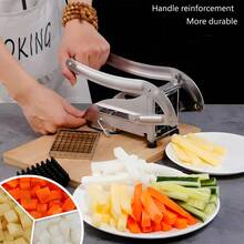 Máy thái khoai tây chuyên nghiệp, Máy thái khoai tây bằng thép không gỉ chống trượt dày nâng cấp, Máy cắt rau củ đa năng, Máy thái dưa chuột và cà rốt có cốc hút, Dụng cụ nhà bếp cho nhà hàng - Bạc - Xem 9