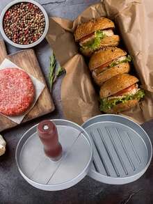 1 件/2 件畅销汉堡肉饼压榨机 - 优质不粘汉堡压榨机，符合人体工程学的手柄，合金钢烤架模具，适用于牛肉、奶酪和蔬菜肉饼 - 非常适合烧烤、烧烤和户外烧烤，坚固的结构 | 操作流畅，肉饼压榨机，汉堡粉碎机压榨机 - 彩色 - 查看 3