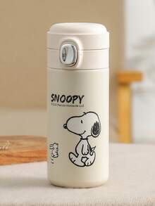 SNOOPY 1 件史努比 300 毫升不锈钢小巧可爱马克杯，简约设计，适合户外、学校、便携，可保持饮料冷藏