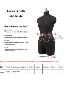 "Leather Waist Chain Harness Belt,Gothic Silver Chain Leather Belt,Adjustable Party Cosplay Plus Size Chain Belt