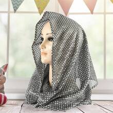 Women's Sequin Rave Hood Festival Rave Sparkly Rave Hood Head Scarf For Halloween Mardi Gras Costume Gear - 淺灰色 - 查看 2
