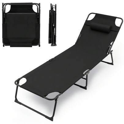 Folding Camp Bed Heavy Duty Camp Bed With Non-Slip Foot Pads Adjustable Backrest For Outdoor Sleeping Hiking Travel Only Outdoor