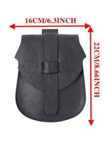 1 PC Viking Snake Embossed Faux Leather Belt Bag, Scandinavian Belt Pouch, Medieval Vintage Cell Phone Waist Bag For Renfair Christmas And Daily Waist Bag