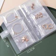 84/160 Grid Transparent Jewelry Storage Book Self Sealing Bag For Necklace Ring Photo Card Organizer - Trong sáng - Xem 5