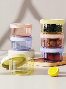 1/3/6 件带盖食品储存容器、迷你塑料食品储存容器、彩色可堆叠带盖容器、零食食品储存杯、防漏、可堆叠、非常适合野餐、餐食准备、冰箱整理、适用于高温微波炉和冰柜、迷你便携式可爱耐用设计 - 彩色 - 查看 8