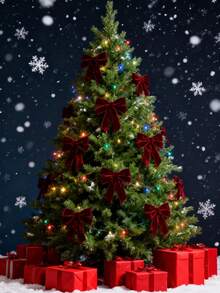 5/10 szt. kokardki świąteczne, aksamitna kokarda na choinkę - świąteczne kokardy wstążkowe, odpowiednie do wieńców świątecznych, dekoracji świątecznych, artykułów na świąteczne przyjęcia, artykułów do pakowania prezentów, wstążek do pakowania prezentów świątecznych, ozdób choinkowych