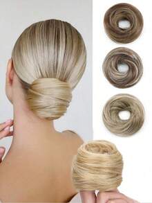 Straight Hair Bun Elastic Band Synthetic Fiber Hair Bun, Hair Scrunchie Hair Accessory, Daily Use Hair Styling Set, Hair Styling Tool Kit - Multicolor - View 6