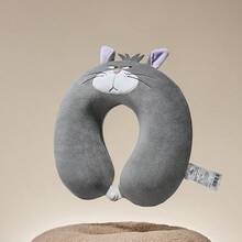 Miniso Lucifer U - Shaped Pillow, Cat Shape, Skin - Friendly Fabric, Cervical Support, A Good Helper For Office Rest/Business Trip(1 PC) - Multicolor - View 3