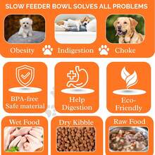 Anti-Choking Slow Feeder Dog Bowl | Non-Slip Interactive Pet Puzzle Bowl For Slow Feeding | Bloat Prevention Dog Food Dish For Small & Medium Dogs (Suitable For Lick Treats) - Màu vàng - Xem 7