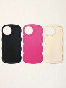 3 件多巴胺波浪纹手机壳，适用于 和 Galaxy 16、16 Pro Max、16 Pro、16 Plus，白色、黑色、粉色 - 彩色 - 查看 12