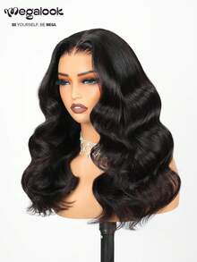 MEGALOOK 20 Inch Water Wave Wig, 6x6 T-Part Lace, 100% Human Hair - Pre-Cut Lace, Pre-Plucked Hairline, Thin Knots, Natural Black, Options: 6x5, 13x4, 13x6, 360 Degree Lace, Transparent Lace Closure, No Glue Wig, Beginner Friendly - No Adhesive Required, Lightweight Cap