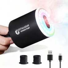 FLEXTAILGEAR Electric Hookah Pump Kit with 1300 mAh Rechargeable Battery Led Light Mini Portable Charcoal Starter Coal Burner Helper Shisha Nargila Warm Up Set Smoke Bar Accessories - Negro - Ver 1