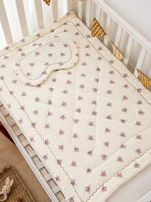 2pcs Baby Bedding Set: Thickened Mattress Protector, Soft Plush Nursery Warm Pad, Crib Soft Mat & Baby Pillow Pad – Perfect Baby Shower Gift