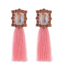 New Retro Bohemian Style Long Fringe Earrings Women's Fashion Temperament Banquet Ear Studs Earrings, Reliable Quality, Suitable For You Who Pursue Quality. - 玫紅色 - 查看 6