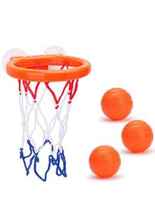 1 件套浴室水上迷你篮球架和球类游戏套装、趣味吸盘沐浴玩具套装、儿童软球迷你浴缸篮球架套装、男孩和女孩辅助手眼协调器 - 彩色 - 查看 3